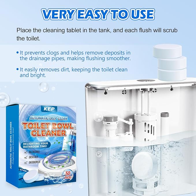Automatic Toilet Bowl Cleaner Tablets–Fresh Scent, 50 PACK, Long-Lasting - Image 4