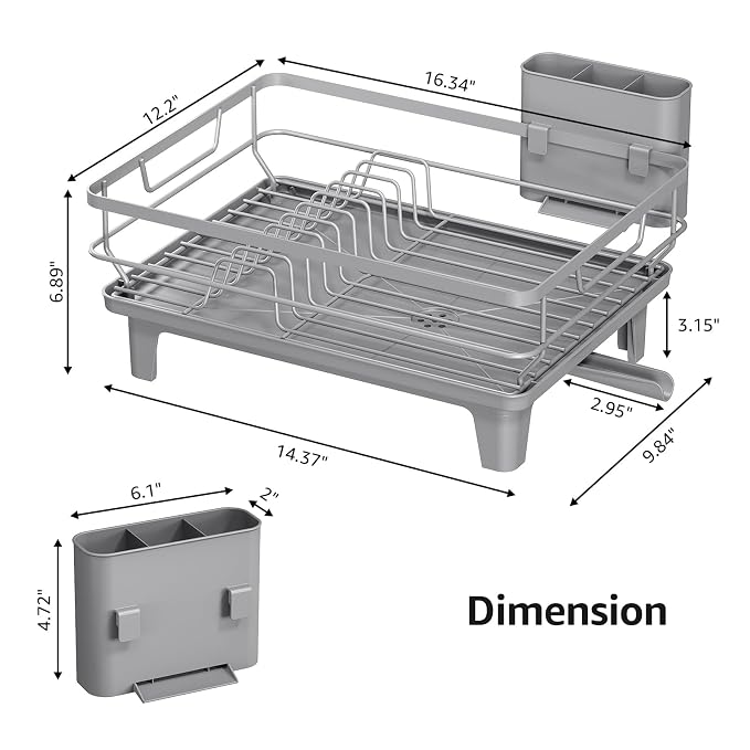 Dish Drying Rack for Kitchen Counter, Space-Saving Dish Rack, Sink Kitchen - Image 9