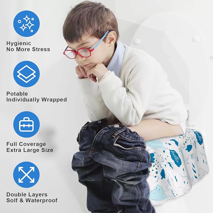 50 PCS Disposable Toilet Seat Covers, Extra Large Portable Potty Seat Covers - Image 4