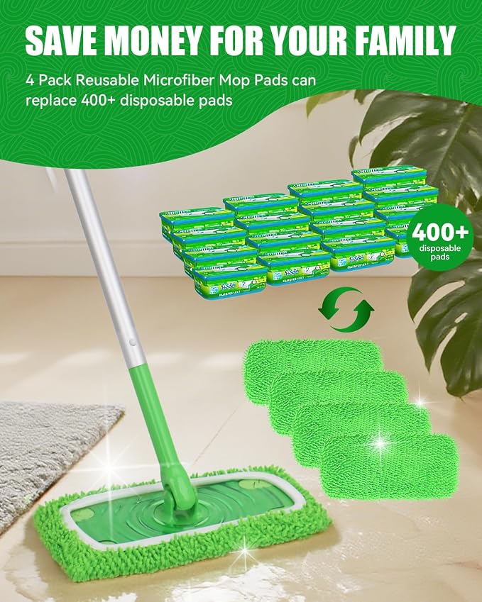 Reusable Microfiber Mop Pads Compatible - Image 8