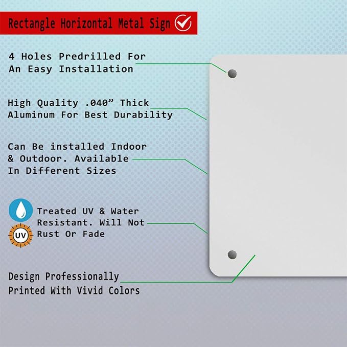 custom signs, Aluminum Weatherproof Metal Sign, Custom Personalized Text And - Image 3