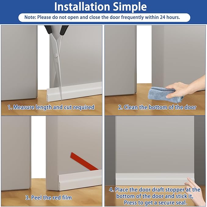 Under Door Draft Stopper, Self-Adhesive Door Sweep - Image 8