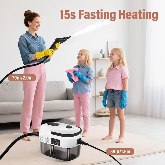 Lamberia 2500W Handheld Pressurized Steam Cleaner - Image 5
