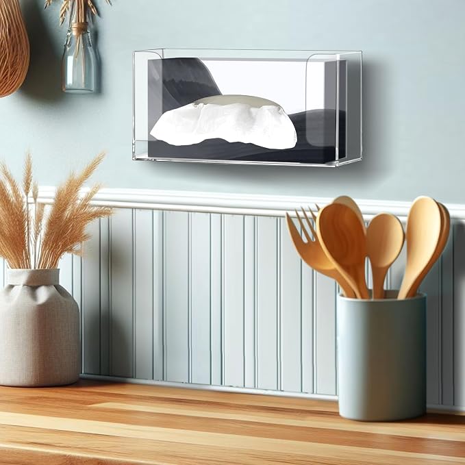 Amazing Abby Acrylic Glove Box Holder, Wall-Mounted Glove Dispenser, Floating - Image 3