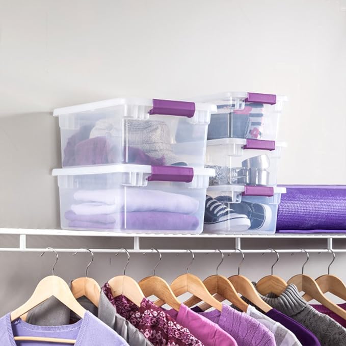 Sterilite 24-Pack 6 Quart ClearView Latch Box, Stackable Organizer Bins - Image 7