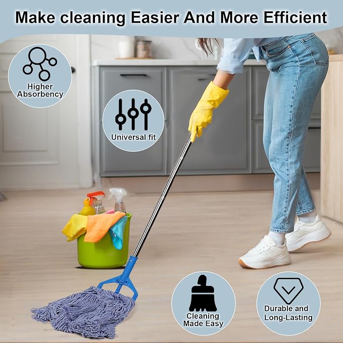 JERIA 16 Pack Heavy Duty Mop Head Replacements, String Mop Head - Image 8