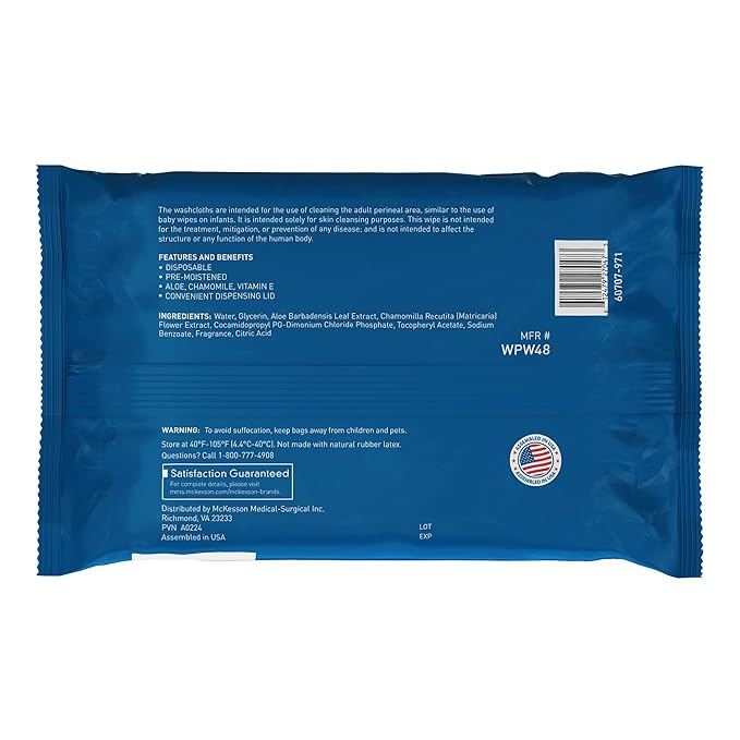 McKesson Washcloth Wipes for Adults, Scented Disposable Wash Cloths for Body - Image 7