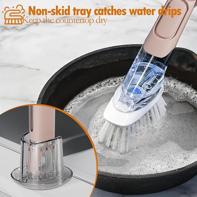 Soap Dispensing Replacement Dish Brush Storage Set - Image 4