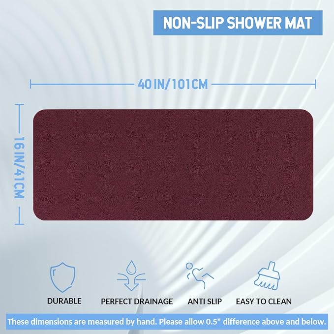Non-Slip Bathtub Mat, Anti Slip Shower Mat, Fast Drying Bathtub Mats, Foot - Image 2