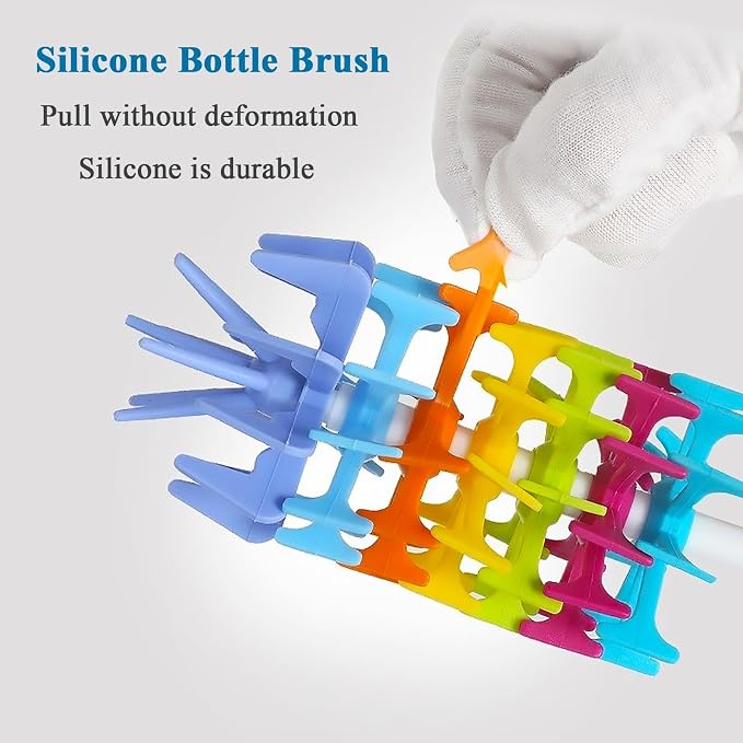 Rayhee Bottle Brush Cleaner-Baby Milk Bottle Cleaner Soft Silicone Bottle - Image 6