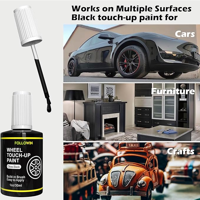 FOLLOWIN Gloss Black Rim Touch Up Paint - Image 5