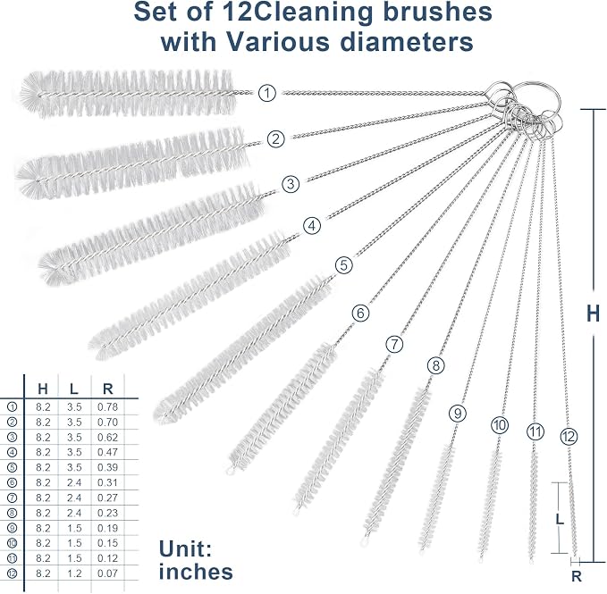 Straw Cleaner Brushes Sets, 12 Pieces 8.2 Inch Botthle Cleaning Brush and Nylon - Image 8
