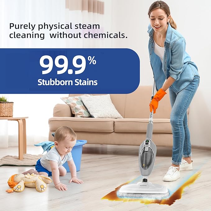 Steam Mop - 10-in-1 MultiPurpose Handheld Steam Cleaner Detachable Floor Steamer - Image 4