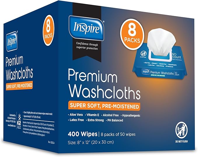Inspire Adult Wet Wipes, Wash Cloths, Incontinence & Cleansing - Image 9