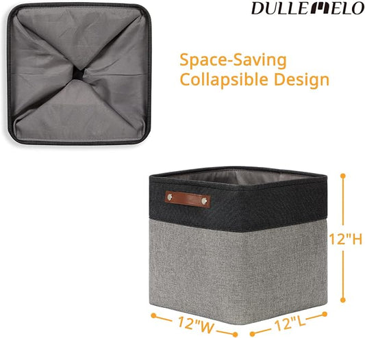DULLEMELO Cube Collapsible Storage Bins, 12 inch Fabric Storage Cubes Bins - Image 2