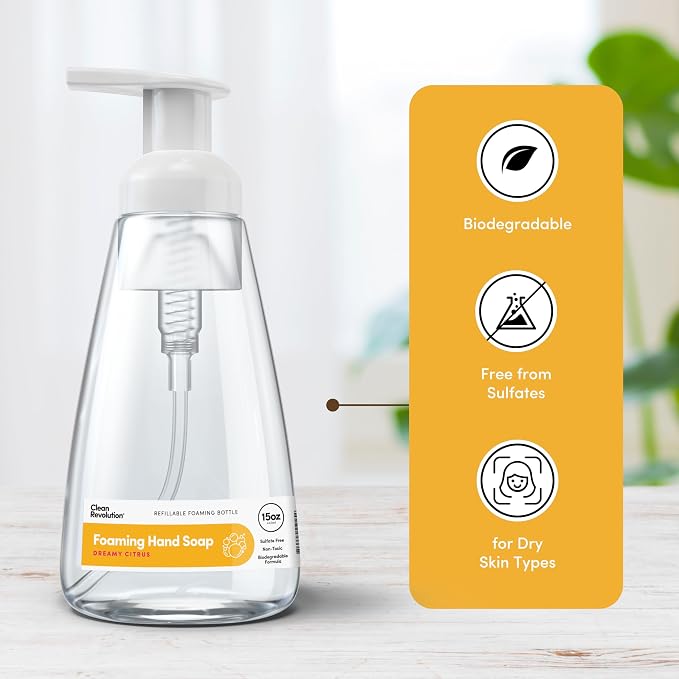 Clean Revolution Ready to Use Foaming Hand Soap | Three Pack | Jumbo 15oz - Image 4