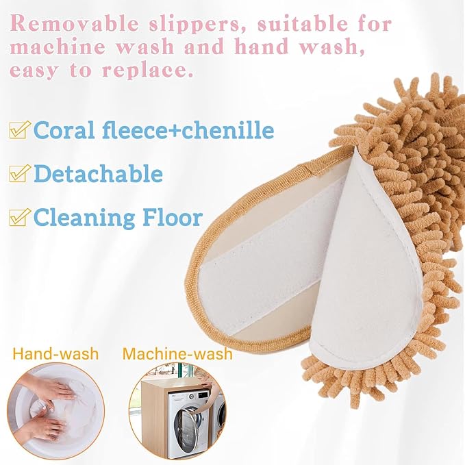 Cartoon Dog Mop Slippers Microfiber Clean Dusting Slippers Detachable Mopping - Image 4