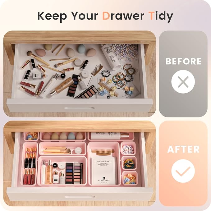A-LuGei 【28PCS】 Drawer Organizer, Bathroom Organizers and Storage, Makeup - Image 3