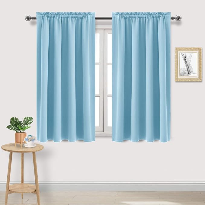 DWCN Light Blue Room Darkening Blackout Curtains by DWCN