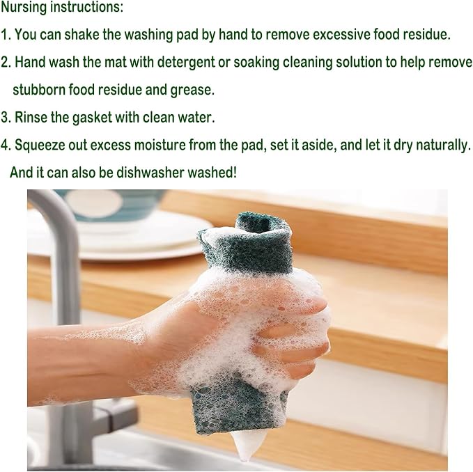 12 Pcs/Pack Green Heavy Duty Scouring Pads Reusable Household ScrubPads - Image 5