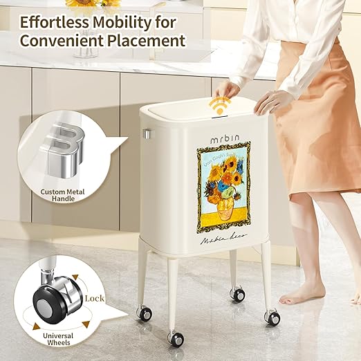 MRBIN Metal Motion Sensor Kitchen Trash Can - Image 4