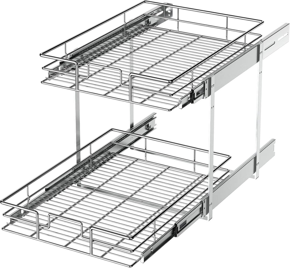 LOVMOR 2 Tier Individual Pull Out Cabinet Organizer 14" W x 21" D, ...