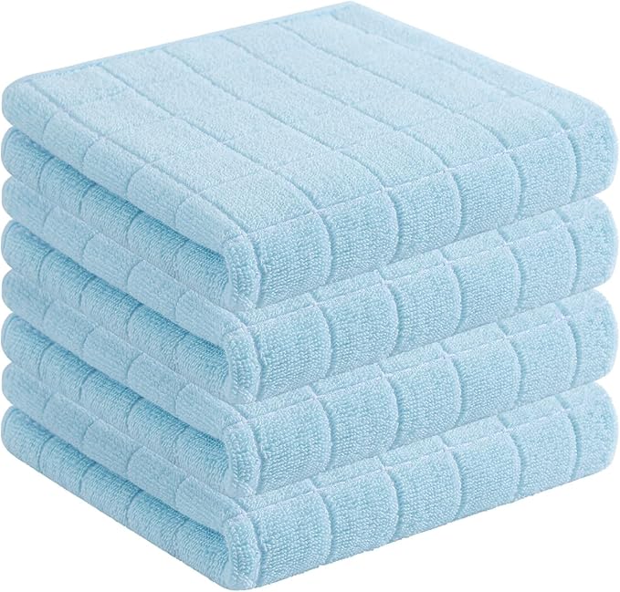 Homaxy 100% Cotton Terry Kitchen Towels, Checkered Designed, Soft and Super by Homaxy