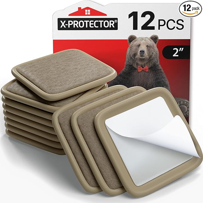 Furniture Sliders for Hardwood Floors X-Protector 12 PCS by X-Protector