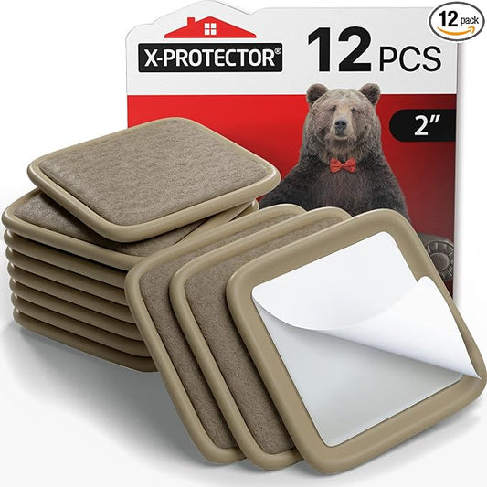 Furniture Sliders for Hardwood Floors X-Protector 12 PCS by X-Protector