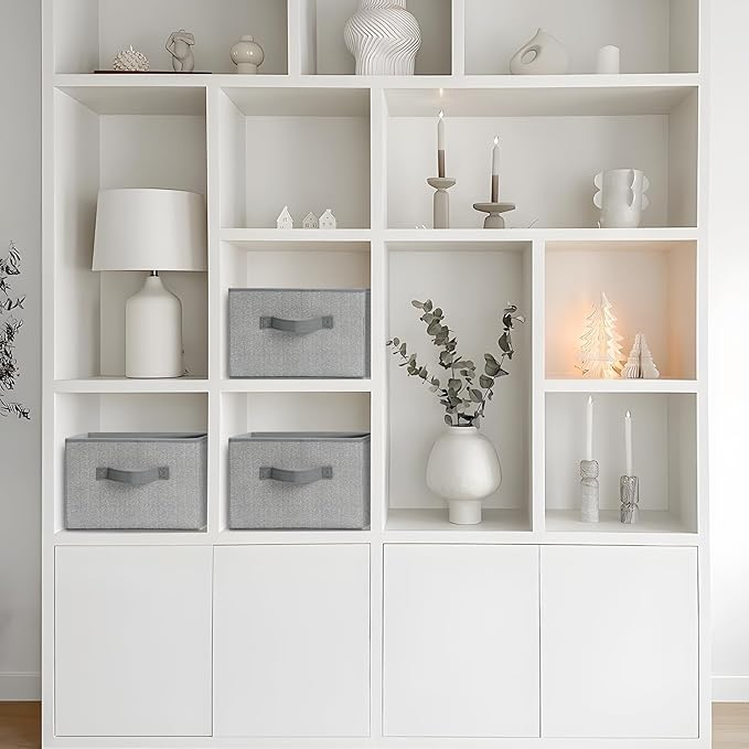 Storage Baskets, 11-Inch Woven Fabric Bins, Storage Cubes - Image 4