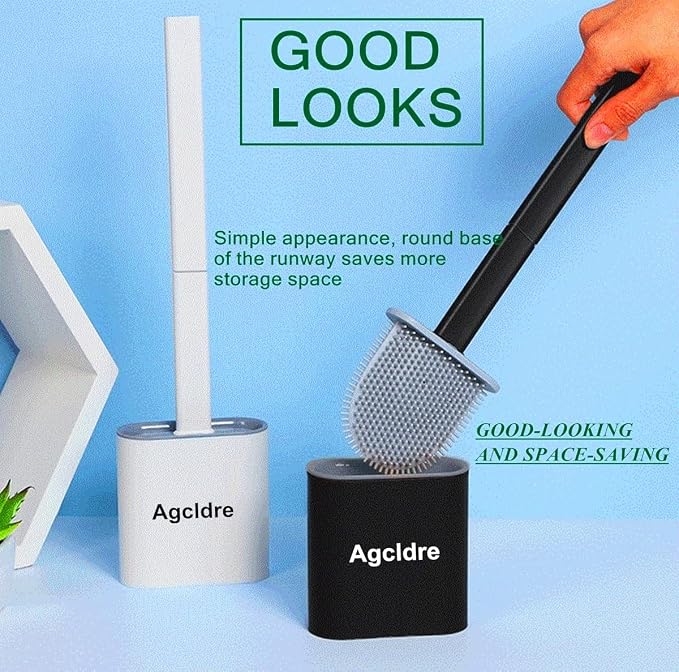 Toilet Brush with Holder Silicone Toilet Brush and Cleaning Brush - Image 8