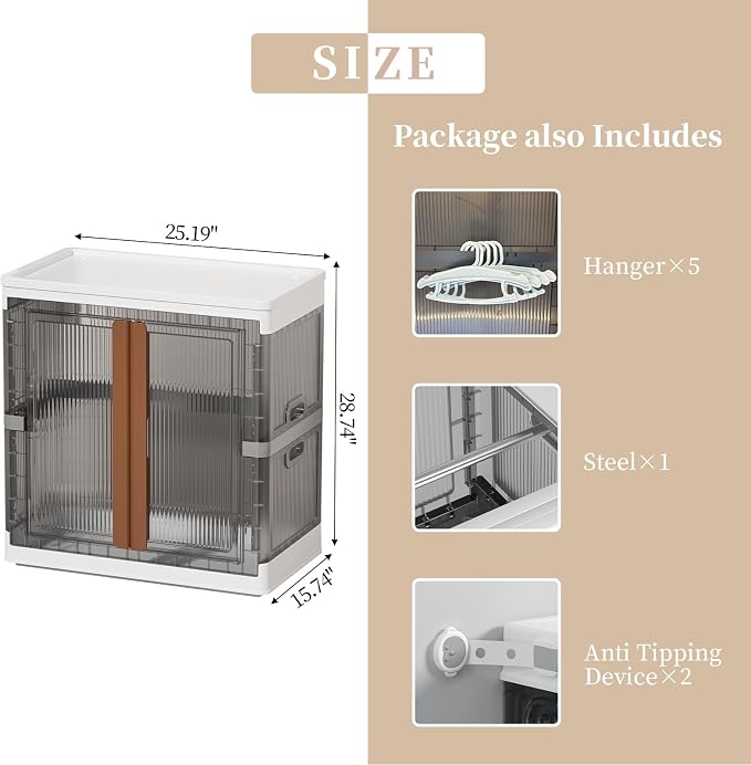 HAIXIN Closet Organizers and Storage, Collapsible Clothing Storage - Image 2