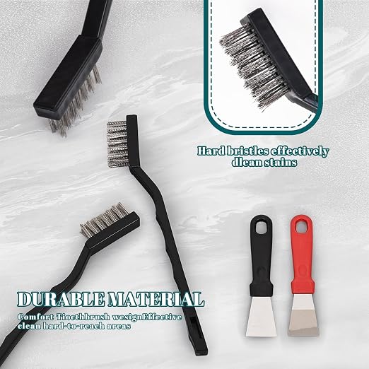 20 Pcs Mini Wire Brush Stainless Steel Brush Set, Curved Handle Masonry Brush - Image 7
