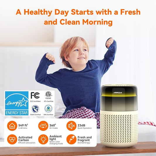 AIRROMI Air Purifier for Bedroom Home, HEPA Filter, Covers Upto 549 Ft² - Image 2