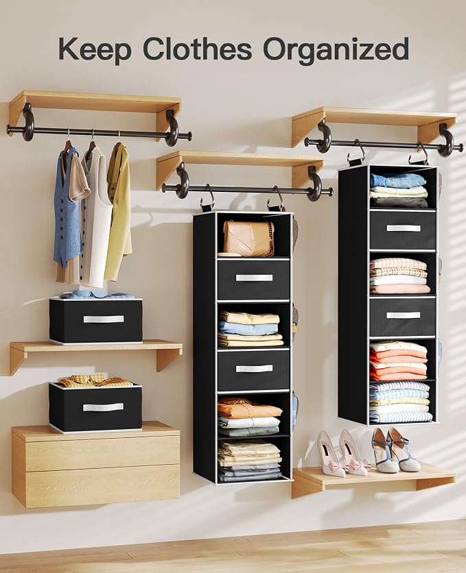 Pipishell Hanging Closet Organizer 6-Shelf, Hanging Shelves - Image 6