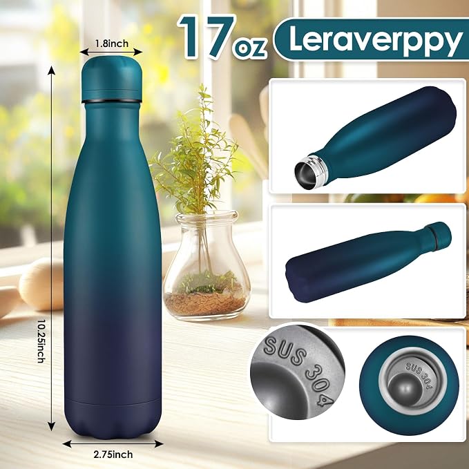 17oz Cola-Bottle Shaped Stainless Steel Leak-proof Water Bottle, Double Wall - Image 2