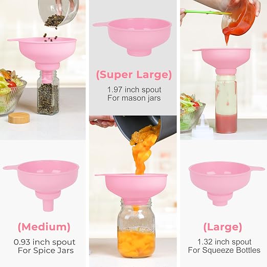 Wide Mouth Kitchen Funnel, Food Grade Plastic Cooking Canning Funnel - Image 2
