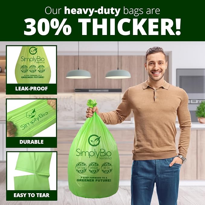 Simply Bio 13 Gallon Compostable Trash Bags Liners - Image 4