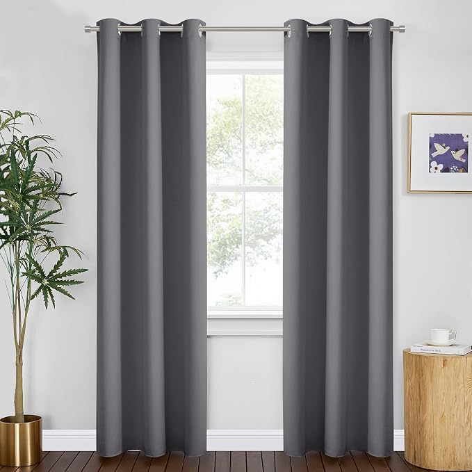 PONY DANCE Grey Blackout Curtains by PONYDANCE