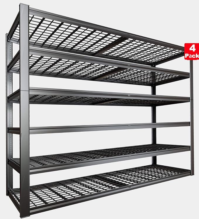 65" W Garage Shelving Heavy Duty, 6 Tier Garage Shelves, Adjustable Storage - Image 4