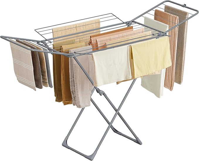 SONGMICS Clothes Drying Rack, Metal Laundry Drying Rack, Space-Saving, by SONGMICSbySONGMICSHOME