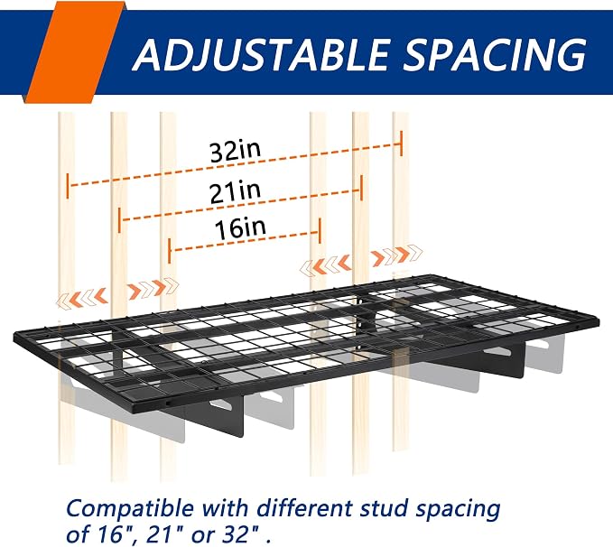 4-Pack 1.5x3FT Garage Shelving 17.7-inch-by-35.8-inch Wall Shelf Garage Storage - Image 6