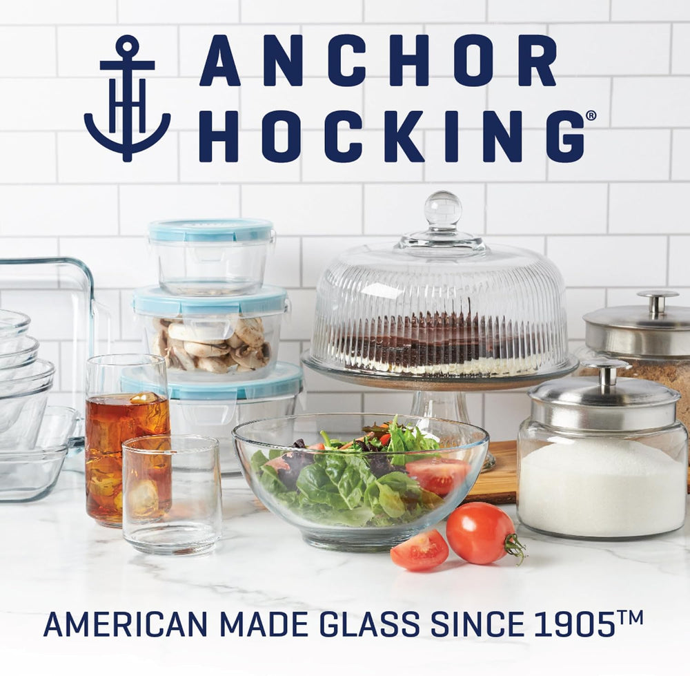 Anchor Hocking 12 Piece Glass Storage Containers with Lids (6 Glass Food Stor...