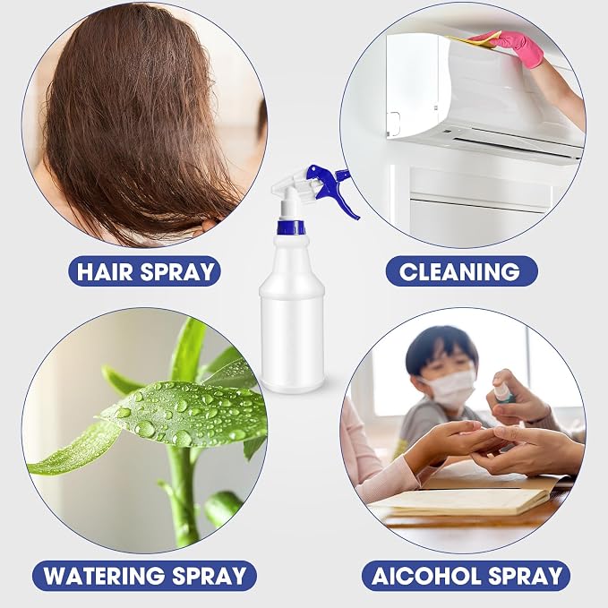 Eccliy 12 Pcs 16 Oz Plastic Spray Bottle, Adjustable Empty Reusable Sprayer - Image 6