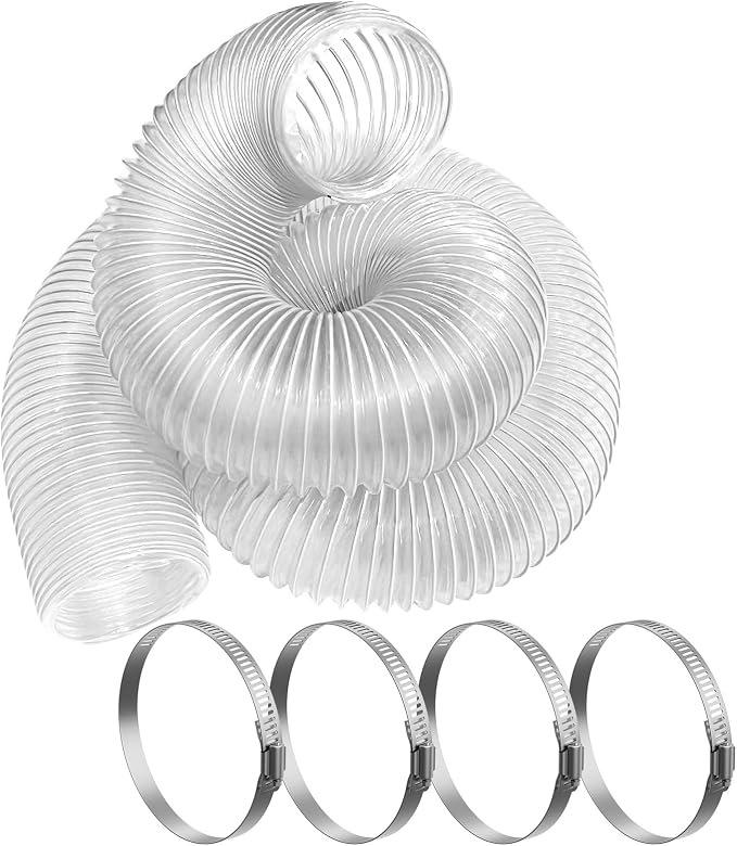 Hon&Guan 4" x 10' Dust Collection Hose, Flexible Clear Odorless PVC Dust by HonGuan