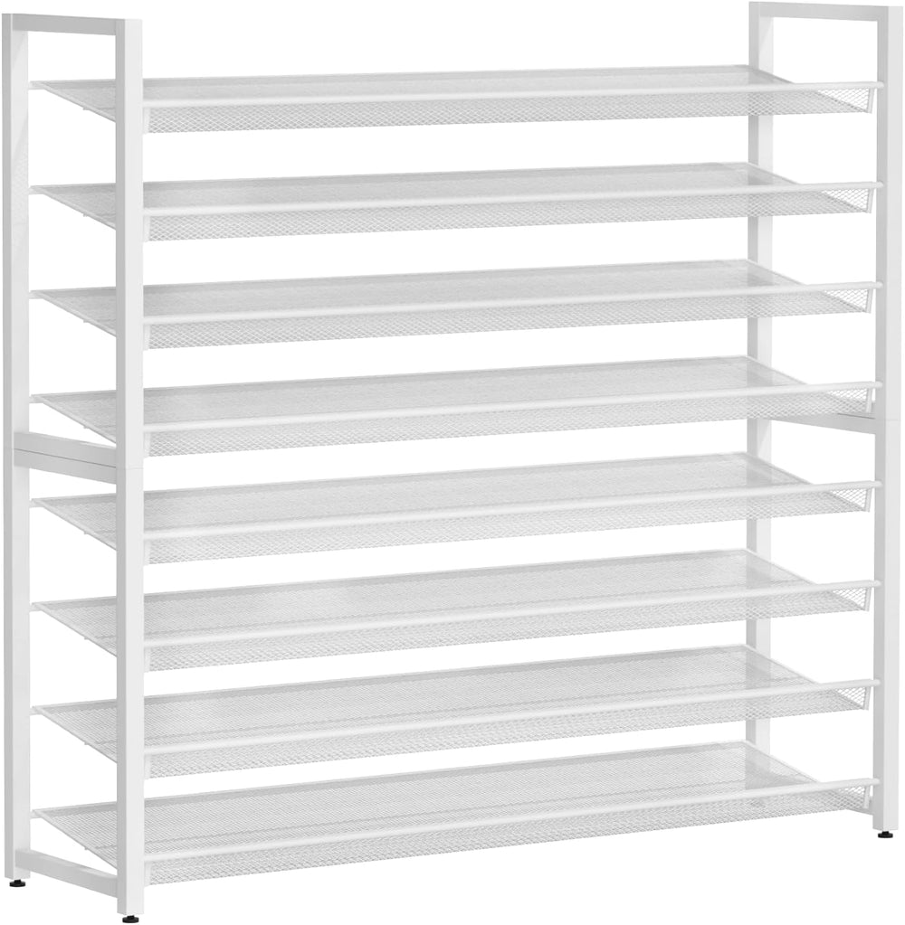 Metal Shoe Rack,Large 8 Tier Shoe Organizer, Heavy Duty Metal 8-Tier Stackabl...