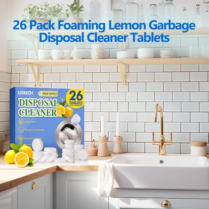 Garbage Disposal Cleaner Deodorizer Tablets 26Pack, XL Powerful Foaming Kitchen - Image 6