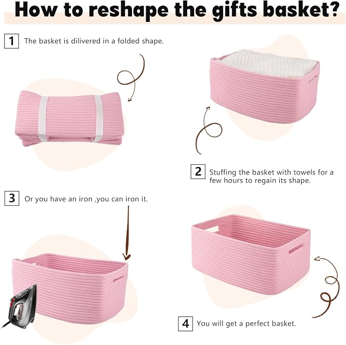 OIAHOMY Storage Basket for Shelves, Closet Cube Storage Bins Baskets for - Image 7