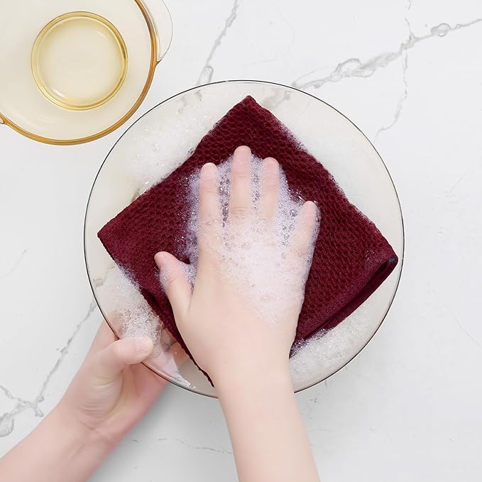 Homaxy 100% Cotton Waffle Weave Kitchen Dish Cloths, Ultra Soft Absorbent Quick - Image 4