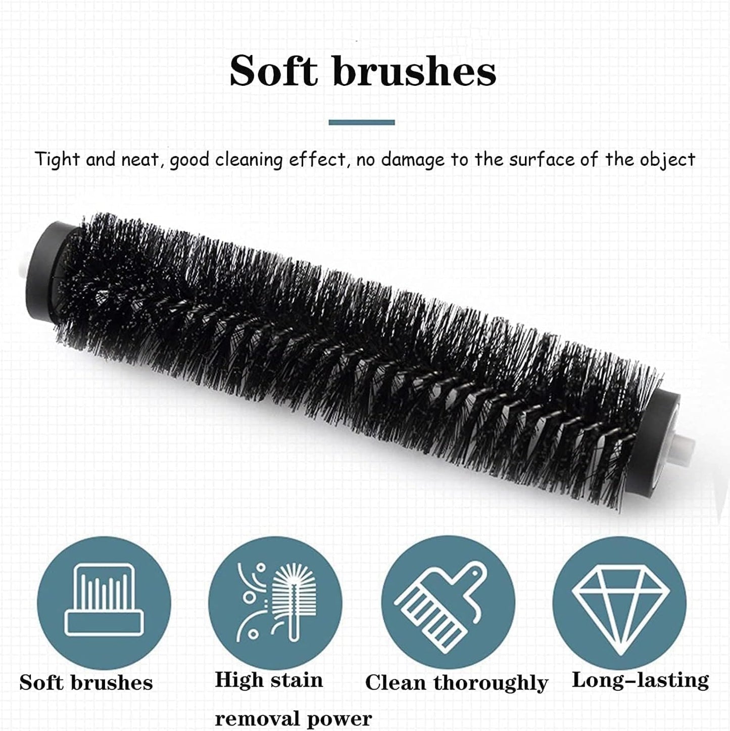 Multi-Functional Table Crumb Sweeper, Handy Rolling Bed Sweeping Brush, Handheld Crumb Sweeper, Soft Bristles Debris Collector for Table, Mat, Bed Sheets, Sofas, Clothes Cleaning Brush (White)